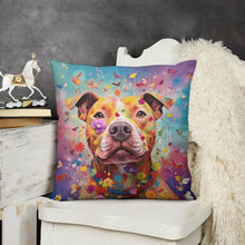 Load image into Gallery viewer, Floral Resonance Pit Bull Plush Pillow Case-Cushion Cover-Dog Dad Gifts, Dog Mom Gifts, Home Decor, Pillows, Pit Bull-3
