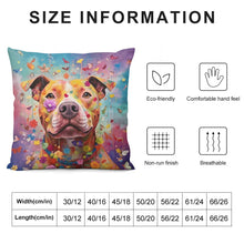 Load image into Gallery viewer, Floral Resonance Pit Bull Plush Pillow Case-Cushion Cover-Dog Dad Gifts, Dog Mom Gifts, Home Decor, Pillows, Pit Bull-6