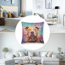 Load image into Gallery viewer, Floral Resonance Pit Bull Plush Pillow Case-Cushion Cover-Dog Dad Gifts, Dog Mom Gifts, Home Decor, Pillows, Pit Bull-8