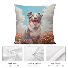 Load image into Gallery viewer, Floral Reverie Australian Shepherd Plush Pillow Case-Cushion Cover-Australian Shepherd, Dog Dad Gifts, Dog Mom Gifts, Home Decor, Pillows-5