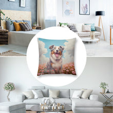 Load image into Gallery viewer, Floral Reverie Australian Shepherd Plush Pillow Case-Cushion Cover-Australian Shepherd, Dog Dad Gifts, Dog Mom Gifts, Home Decor, Pillows-8