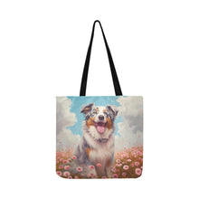 Load image into Gallery viewer, Floral Reverie Australian Shepherd Special Lightweight Shopping Tote Bag-White-ONESIZE-2
