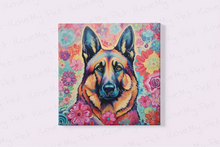 Load image into Gallery viewer, Floral Reverie German Shepherd Framed Wall Art Poster-Art-Dog Art, German Shepherd, Home Decor, Poster-4