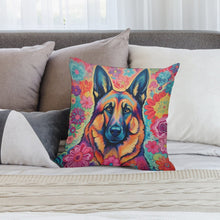 Load image into Gallery viewer, Floral Reverie German Shepherd Plush Pillow Case-Cushion Cover-Dog Dad Gifts, Dog Mom Gifts, German Shepherd, Home Decor, Pillows-2