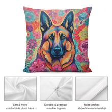 Load image into Gallery viewer, Floral Reverie German Shepherd Plush Pillow Case-Cushion Cover-Dog Dad Gifts, Dog Mom Gifts, German Shepherd, Home Decor, Pillows-5