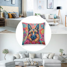 Load image into Gallery viewer, Floral Reverie German Shepherd Plush Pillow Case-Cushion Cover-Dog Dad Gifts, Dog Mom Gifts, German Shepherd, Home Decor, Pillows-8