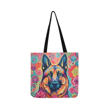 Load image into Gallery viewer, Floral Reverie German Shepherd Shopping Tote Bag-Accessories-Accessories, Bags, Dog Dad Gifts, Dog Mom Gifts, German Shepherd-ONESIZE-1
