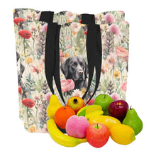 Load image into Gallery viewer, Floral Serenity Black Labradors Large Canvas Tote Bags - Set of 2-Accessories-Accessories, Bags, Black Labrador, Labrador-5