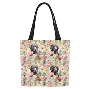 Floral Serenity Black Labradors Large Canvas Tote Bags - Set of 2-Accessories-Accessories, Bags, Black Labrador, Labrador-White3-ONESIZE-6