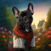 Load image into Gallery viewer, Floral Spendor Black French Bulldog Wall Art Poster-Art-Dog Art, French Bulldog, Home Decor, Poster-1