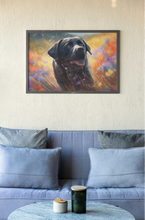 Load image into Gallery viewer, Floral Splendor Black Labrador Wall Art Poster-Art-Black Labrador, Dog Art, Home Decor, Labrador, Poster-5