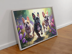 Floral Splendor French Bulldogs Wall Art Poster-Art-Dog Art, French Bulldog, Home Decor, Poster-2