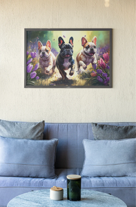 Floral Splendor French Bulldogs Wall Art Poster-Art-Dog Art, French Bulldog, Home Decor, Poster-5