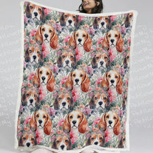 Load image into Gallery viewer, Floral Watercolor Beagle in Blooms Soft Warm Fleece Blanket-Blanket-Beagle, Blankets, Home Decor-11