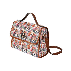 Floral Watercolor Beagles in Blooms Shoulder Bag Purse-Accessories-Accessories, Bags, Beagle, Purse-One Size-3
