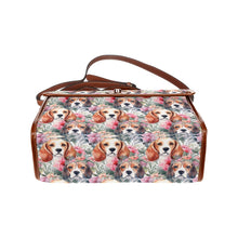 Load image into Gallery viewer, Floral Watercolor Beagles in Blooms Shoulder Bag Purse-Accessories-Accessories, Bags, Beagle, Purse-One Size-5