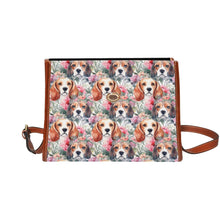Load image into Gallery viewer, Floral Watercolor Beagles in Blooms Shoulder Bag Purse-Accessories-Accessories, Bags, Beagle, Purse-One Size-6