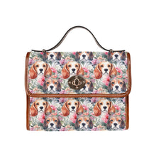 Load image into Gallery viewer, Floral Watercolor Beagles in Blooms Shoulder Bag Purse-Accessories-Accessories, Bags, Beagle, Purse-One Size-7