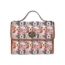 Load image into Gallery viewer, Floral Watercolor Beagles in Blooms Shoulder Bag Purse-Accessories-Accessories, Bags, Beagle, Purse-One Size-1