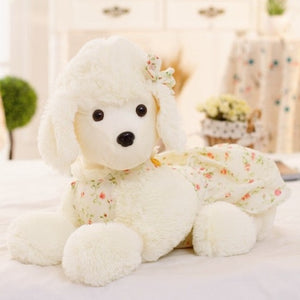 Flower Dress White Poodle Stuffed Animal Plush Toys-Stuffed Animals-Home Decor, Poodle, Stuffed Animal-11