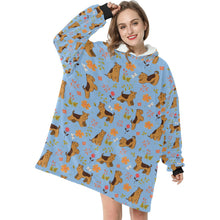 Load image into Gallery viewer, Flower Garden Airedale Terrier Blanket Hoodie-15