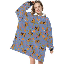 Load image into Gallery viewer, Flower Garden Airedale Terrier Blanket Hoodie-19