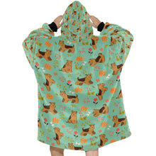 Load image into Gallery viewer, Flower Garden Airedale Terrier Blanket Hoodie-25