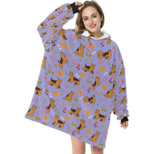 Load image into Gallery viewer, Flower Garden Airedale Terrier Blanket Hoodie-27