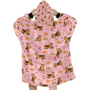 Flower Garden Airedale Terrier Blanket Hoodie-8