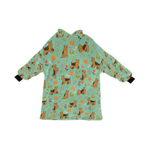 Load image into Gallery viewer, Flower Garden Airedale Terrier Blanket Hoodie-MediumAquaMarine-ONE SIZE-21