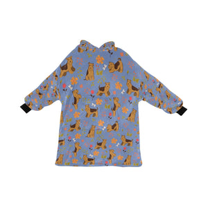 Flower Garden Airedale Terrier Blanket Hoodie-CornflowerBlue-ONE SIZE-17