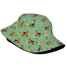 Load image into Gallery viewer, Flower Garden Airedale Terrier Bucket Hat-Hats &amp; Caps-Accessories,Airedale Terrier,Dog Dad Gifts,Dog Mom Gifts,Hats-10