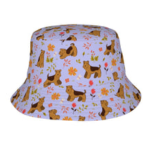 Load image into Gallery viewer, Flower Garden Airedale Terrier Bucket Hat-Hats &amp; Caps-Accessories,Airedale Terrier,Dog Dad Gifts,Dog Mom Gifts,Hats-Lavender Purple-One Size-1