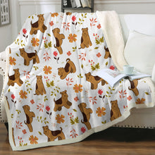 Load image into Gallery viewer, Flower Garden Airedale Terrier Love Soft Warm Fleece Blanket-Blanket-Airedale Terrier, Blankets, Home Decor-11