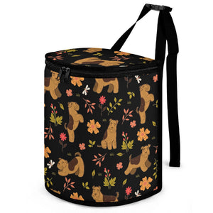 Flower Garden Airedale Terrier Multipurpose Car Storage Bag-Car Accessories-Airedale Terrier, Bags, Car Accessories-ONE SIZE-Black-1