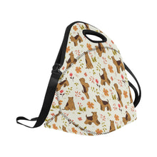 Load image into Gallery viewer, Flower Garden Airedale Terrier Neoprene Lunch Bag-11