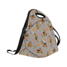Load image into Gallery viewer, Flower Garden Airedale Terrier Neoprene Lunch Bag-12