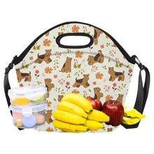 Load image into Gallery viewer, Flower Garden Airedale Terrier Neoprene Lunch Bag-17