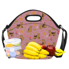 Load image into Gallery viewer, Flower Garden Airedale Terrier Neoprene Lunch Bag-20