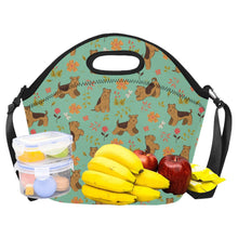 Load image into Gallery viewer, Flower Garden Airedale Terrier Neoprene Lunch Bag-24