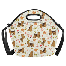 Load image into Gallery viewer, Flower Garden Airedale Terrier Neoprene Lunch Bag-4