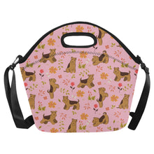Load image into Gallery viewer, Flower Garden Airedale Terrier Neoprene Lunch Bag-5
