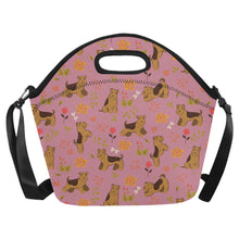 Load image into Gallery viewer, Flower Garden Airedale Terrier Neoprene Lunch Bag-6