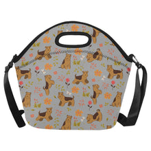 Load image into Gallery viewer, Flower Garden Airedale Terrier Neoprene Lunch Bag-Parisian Gray-ONESIZE-3