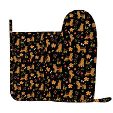 Load image into Gallery viewer, Flower Garden Airedale Terrier Oven Mitts and Pot Holder Set-Kitchen Decor-Accessories,Airedale Terrier,Dog Mom Gifts-5