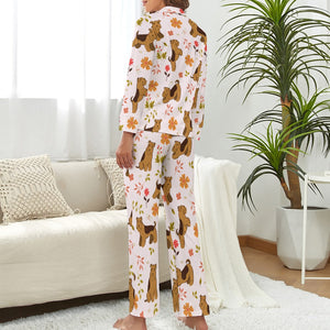 Flower Garden Airedale Terrier Pajamas Set for Women - 4 Colors-Apparel-Airedale Terrier, Apparel, Dogs, Pajamas-6