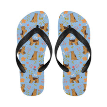 Load image into Gallery viewer, Flower Garden Airedale Terrier Unisex Slippers-17