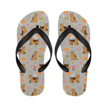 Load image into Gallery viewer, Flower Garden Airedale Terrier Unisex Slippers-23