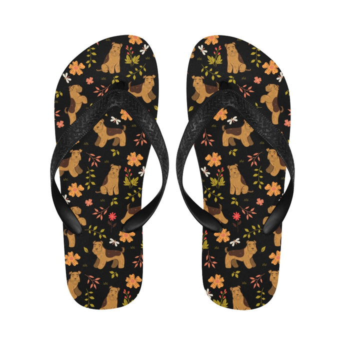 Flower Garden Airedale Terrier Unisex Slippers-27