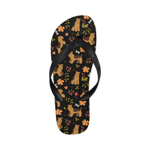 Load image into Gallery viewer, Flower Garden Airedale Terrier Unisex Slippers-Black-S-24